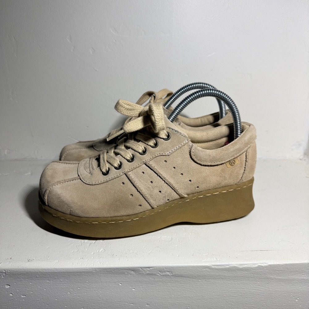 Y2K Report Shoes Sneaker Platform Tan Suede Women Size 7
